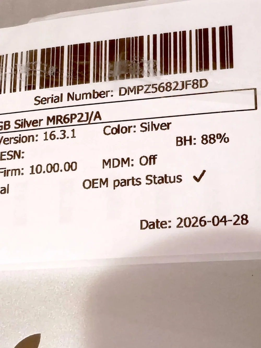 Apple iPad (6th Generation) A1954 32 GB, Wi-Fi + 4G, 9.7 in-Silver 88% Battery